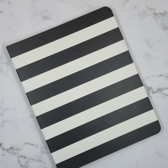 Kate Spade Black and White Striped Notebook - Picture 1 of 7